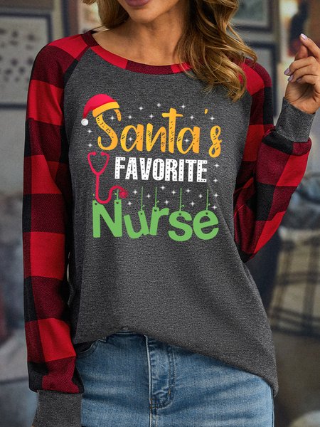 Lilicloth X Jessanjony Santa‘s Favorite Nurse Women's Christmas Long Sleeve Buffalo Plaid T-Shirt, Gray, Long sleeves
Lilicloth X Jessanjony Santa‘s Favorite Nurse Women's Christmas Long Sleeve Buffalo Plaid T-Shirt, Gray, Long sleeves