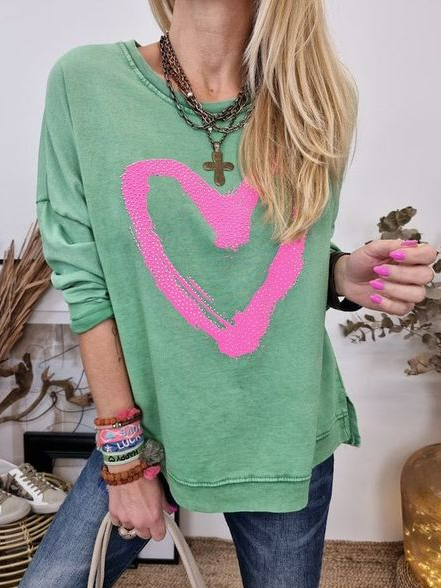 Heart/Cordate Casual Crew Neck Loose Sweatshirts, Green, Sweatshirts & Hoodies
Heart/Cordate Casual Crew Neck Loose Sweatshirts, Green, Sweatshirts & Hoodies