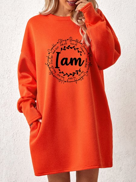 Funny Word I am Inspiration Casual Text Letters Crew Neck Sweatshirt Dress, Orange, Dresses
Funny Word I am Inspiration Casual Text Letters Crew Neck Sweatshirt Dress, Orange, Dresses