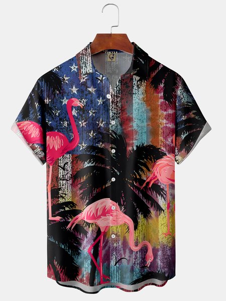 Tie Dye National Flag Flamingo Chest Pocket Short Sleeve Hawaiian Shirt, Black, Men Shirts
Tie Dye National Flag Flamingo Chest Pocket Short Sleeve Hawaiian Shirt, Black, Men Shirts