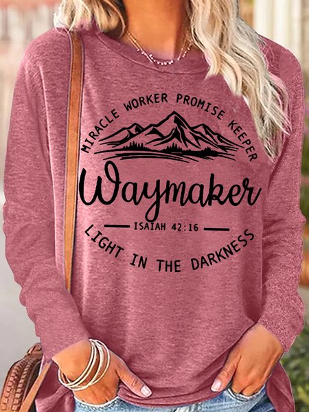 Womens Christian Waymaker Isaiah 42:16 Inspirational Quote Tops, Pink, Long sleeves
Womens Christian Waymaker Isaiah 42:16 Inspirational Quote Tops, Pink, Long sleeves