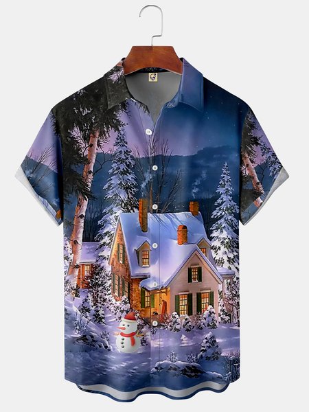 Christmas Wonderland Chest Pocket Short Sleeve Casual Shirt, Blue, Short Sleeve Shirts
Christmas Wonderland Chest Pocket Short Sleeve Casual Shirt, Blue, Short Sleeve Shirts