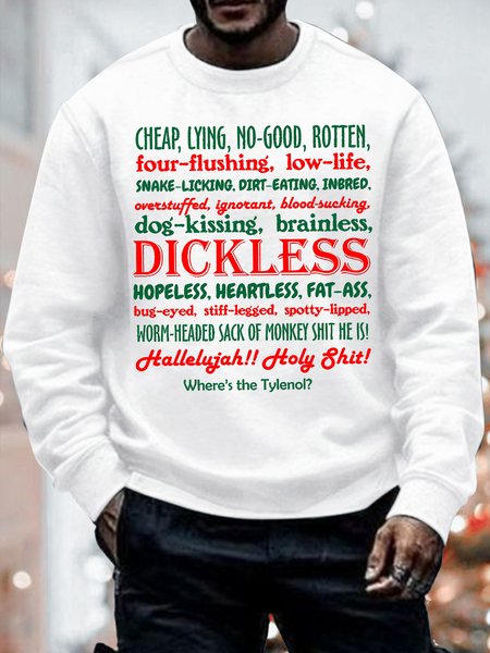 Mens Cheap Lying No Good Rotten Letters Funny Graphics Printed Christmas Crew Neck Casual Sweatshirt, White, Hoodies&Sweatshirts
Mens Cheap Lying No Good Rotten Letters Funny Graphics Printed Christmas Crew Neck Casual Sweatshirt, White, Hoodies&Sweatshirts