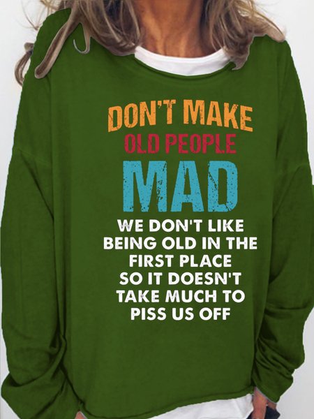 Womens Don't Make Old People Mad Crew Neck Letters Casual Sweatshirt, Green, Hoodies&Sweatshirts
Womens Don't Make Old People Mad Crew Neck Letters Casual Sweatshirt, Green, Hoodies&Sweatshirts