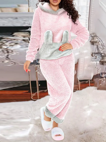 Color Block Casual Two-Piece Set, Pink, Clothing