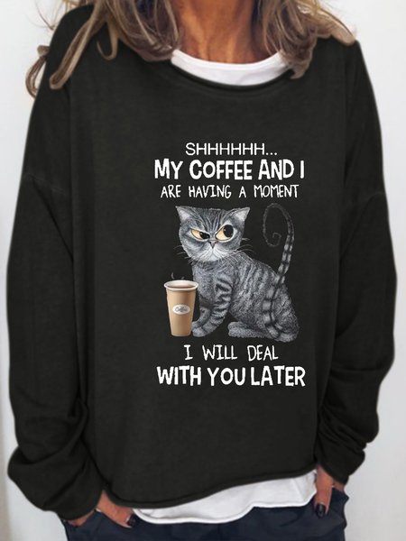 Womens Black Cat Shh My Coffee And I Are Having A Moment funny Casual Sweatshirt, Hoodies&Sweatshirts
Womens Black Cat Shh My Coffee And I Are Having A Moment funny Casual Sweatshirt, Hoodies&Sweatshirts