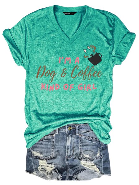 Lilicloth x Kat8lyst I'm A Dog And Coffee Kind Of Girl Women's Fit T-Shirt, Green, T-shirts
Lilicloth x Kat8lyst I'm A Dog And Coffee Kind Of Girl Women's Fit T-Shirt, Green, T-shirts