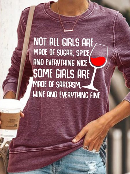 Womens Casual Not All Girls Are Made Of Sugar And Spice And Everything Nice Letters Crew Neck Sweatshirt, Red, Hoodies&Sweatshirts
Womens Casual Not All Girls Are Made Of Sugar And Spice And Everything Nice Letters Crew Neck Sweatshirt, Red, Hoodies&Sweatshirts