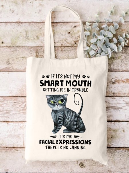 If It's Not My Smart Mouth Getting Me In Trouble Animal Graphic Shopping Tote Bag, White, Bags
If It's Not My Smart Mouth Getting Me In Trouble Animal Graphic Shopping Tote Bag, White, Bags