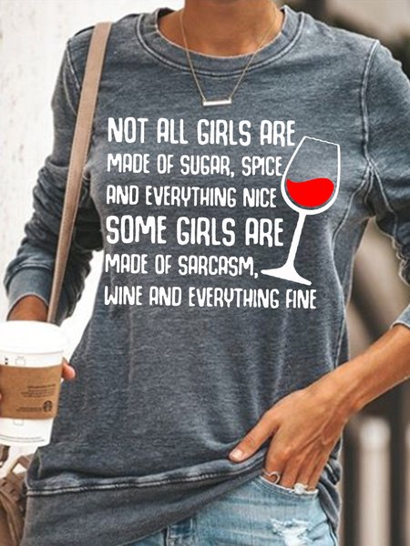 Womens Casual Not All Girls Are Made Of Sugar And Spice And Everything Nice Letters Crew Neck Sweatshirt, Gray, Hoodies&Sweatshirts
Womens Casual Not All Girls Are Made Of Sugar And Spice And Everything Nice Letters Crew Neck Sweatshirt, Gray, Hoodies&Sweatshirts