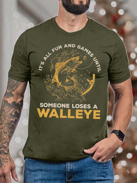 Men It’s All Fun And Games Until Someone Loses A Walleye Crew Neck Cotton T-Shirt, Deep green, T-shirts
Men It’s All Fun And Games Until Someone Loses A Walleye Crew Neck Cotton T-Shirt, Deep green, T-shirts