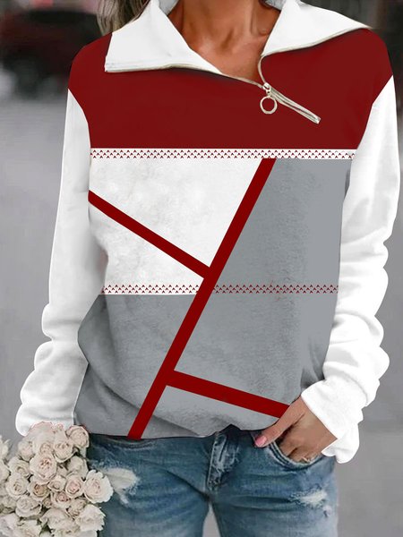 Casual Geometric Printed Splice Zipper Sweatshirt, Wine red, Hoodies & Sweatshirts
Casual Geometric Printed Splice Zipper Sweatshirt, Wine red, Hoodies & Sweatshirts