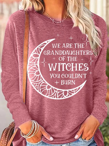 Womens We Are the Granddaughters of the Witches You Could Not Burn Halloween Casual Top, Rose red, Long sleeves
Womens We Are the Granddaughters of the Witches You Could Not Burn Halloween Casual Top, Rose red, Long sleeves