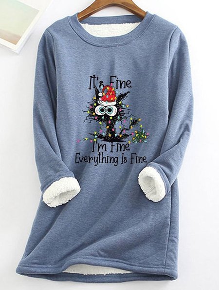 Women Funny Cat I Am Fine Simple Loose Warmth Fleece Sweatshirt, Light blue, Hoodies&Sweatshirts
Women Funny Cat I Am Fine Simple Loose Warmth Fleece Sweatshirt, Light blue, Hoodies&Sweatshirts