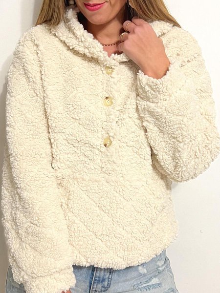 Casual Regular Fit Hoodie Sweatshirt, Off white, Sweatshirts & Hoodies