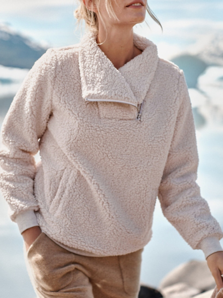 Shawl Collar Loose Plain Casual Sweatshirt, Beige, Sweatshirts & Hoodies
Shawl Collar Loose Plain Casual Sweatshirt, Beige, Sweatshirts & Hoodies