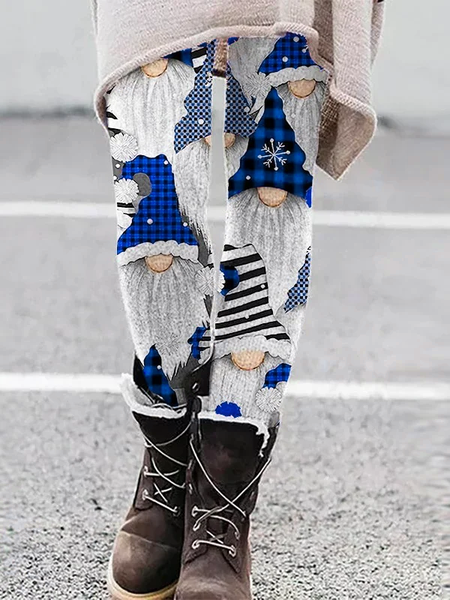 Christmas Tight Leggings, Blue, leggings