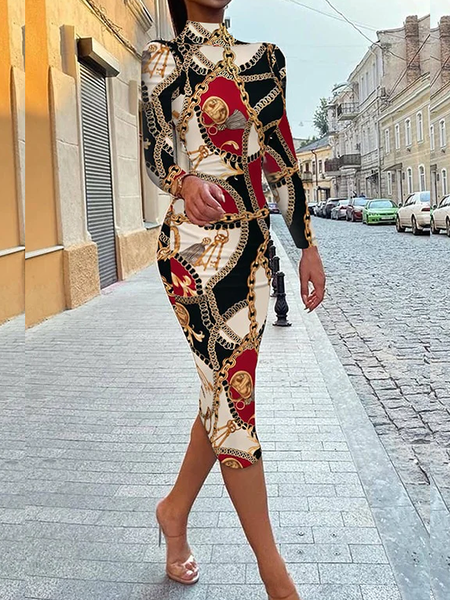 High Elasticity Tight Elegant Stand Collar Long sleeve Midi Dress, As picture, Midi Dresses
High Elasticity Tight Elegant Stand Collar Long sleeve Midi Dress, As picture, Midi Dresses