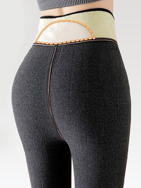 Tight Casual Knitted Leggings, Deep gray, Clothing