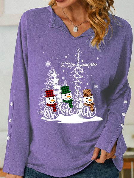 Women's Snowman Christmas Print Simple V Neck Sweatshirt, Purple, Hoodies&Sweatshirts
Women's Snowman Christmas Print Simple V Neck Sweatshirt, Purple, Hoodies&Sweatshirts