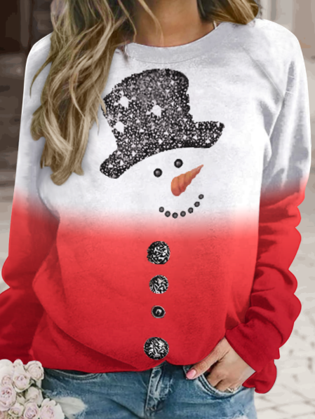 Women's Crew Neck Christmas Casual Sweatshirt, As picture, Hoodies&Sweatshirts