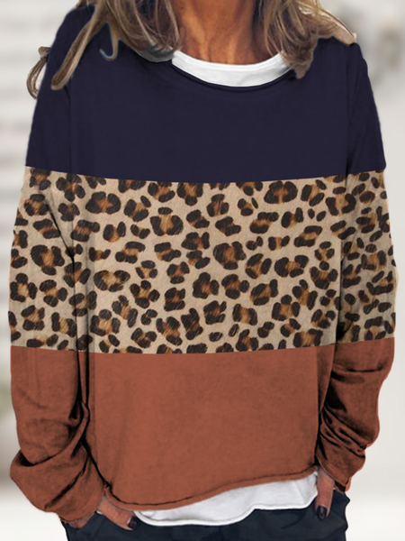 Women's Color Block Leopard Crew Neck Loose Off Shoulder Sleeve Casual Sweatshirt, Blue, Hoodies&Sweatshirts
Women's Color Block Leopard Crew Neck Loose Off Shoulder Sleeve Casual Sweatshirt, Blue, Hoodies&Sweatshirts