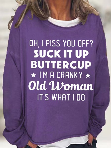 Women's Oh, I Piss You Off Funny Letter Crew Neck Casual Sweatshirt, Purple, Hoodies&Sweatshirts
Women's Oh, I Piss You Off Funny Letter Crew Neck Casual Sweatshirt, Purple, Hoodies&Sweatshirts