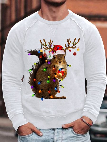 Men's Squirrel Christmas Lights Funny Graphics Print Crew Neck Cotton-Blend Casual Sweatshirt, White, Hoodies&Sweatshirts
Men's Squirrel Christmas Lights Funny Graphics Print Crew Neck Cotton-Blend Casual Sweatshirt, White, Hoodies&Sweatshirts