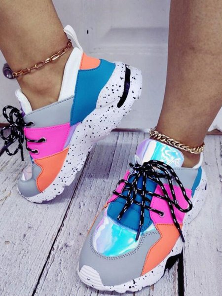 Vintage Patchwork Contrast Lightweight Breathable Platform Sneakers, Multicolor, Sneakers
Vintage Patchwork Contrast Lightweight Breathable Platform Sneakers, Multicolor, Sneakers
