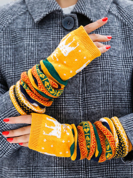 Striped Ethnic Pattern Long Half Finger Gloves Christmas Festive Vintage Accessories, Yellow, Women Gloves
Striped Ethnic Pattern Long Half Finger Gloves Christmas Festive Vintage Accessories, Yellow, Women Gloves