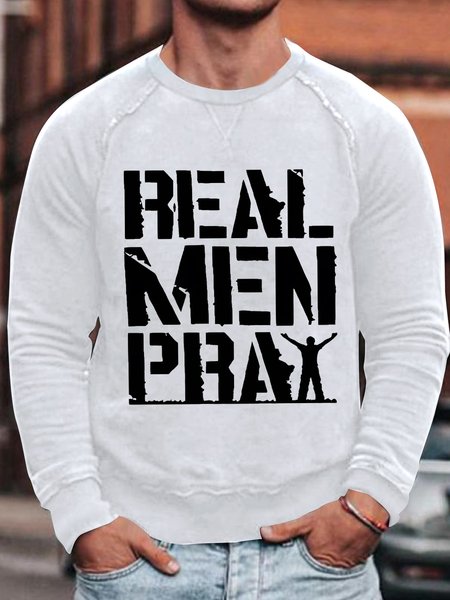 Men's Real Men Pray Graphics Print Text Letters Crew Neck Casual Sweatshirt, White, Hoodies&Sweatshirts
Men's Real Men Pray Graphics Print Text Letters Crew Neck Casual Sweatshirt, White, Hoodies&Sweatshirts