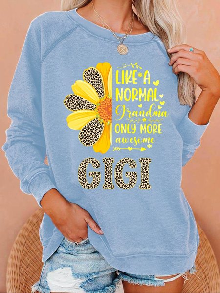 Women's Gigi Like A Normal Grandma Only More Awesome Sun Flower Leopard Sweatshirt, Light blue, Hoodies&Sweatshirts
Women's Gigi Like A Normal Grandma Only More Awesome Sun Flower Leopard Sweatshirt, Light blue, Hoodies&Sweatshirts