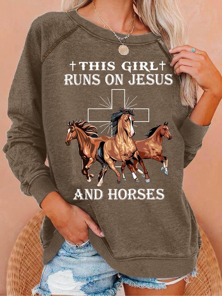 Women‘s This Girl Runs On Jesus And Horses Loose Simple Sweatshirt, Brown, Hoodies&Sweatshirts
Women‘s This Girl Runs On Jesus And Horses Loose Simple Sweatshirt, Brown, Hoodies&Sweatshirts