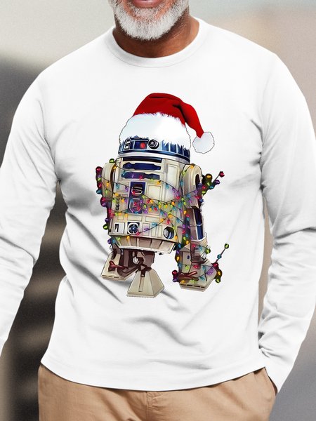 Men's Christmas Robot Dog Funny Graphic Print Crew Neck Cotton Casual Top, White, Long Sleeves
Men's Christmas Robot Dog Funny Graphic Print Crew Neck Cotton Casual Top, White, Long Sleeves