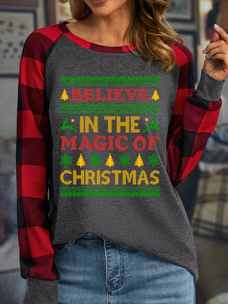 Lilicloth X Jessanjony Believe In The Magic Of Christmas Womens Long Sleeve Buffalo Plaid T-Shirt, Gray, Long sleeves
Lilicloth X Jessanjony Believe In The Magic Of Christmas Womens Long Sleeve Buffalo Plaid T-Shirt, Gray, Long sleeves