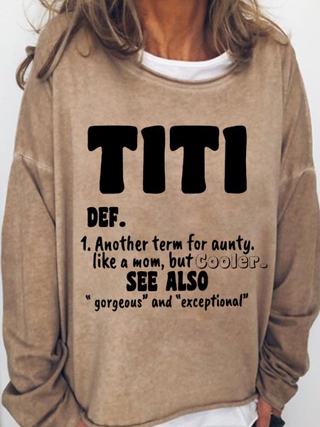 Auntie Sweatshirt Aunt Gifts Titi Definition Womens Sweatshirt, Light brown, Hoodies&Sweatshirts