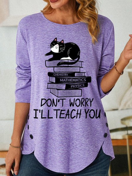 Lilicloth X Manikvskhan Cat Lover Dont Worry I Will Teach You Womens Long Sleeve T-Shirt, Purple, Long sleeves
Lilicloth X Manikvskhan Cat Lover Dont Worry I Will Teach You Womens Long Sleeve T-Shirt, Purple, Long sleeves