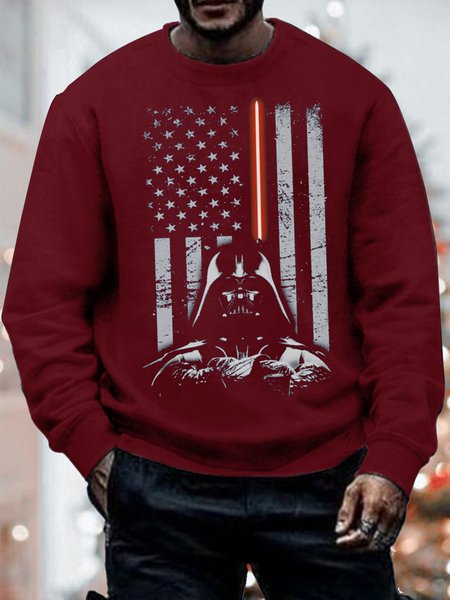 Men's America Flag Crew Neck Casual Cotton-Blend Sweatshirt, Red, Hoodies&Sweatshirts
Men's America Flag Crew Neck Casual Cotton-Blend Sweatshirt, Red, Hoodies&Sweatshirts