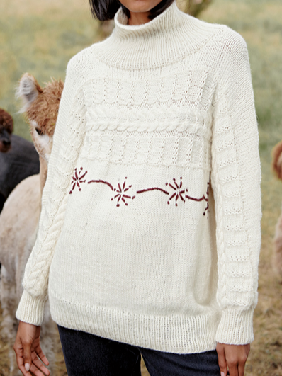 Loose Turtleneck Casual Sweater, White, Sweaters & Cardigans