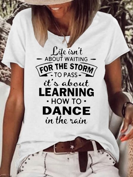 Womens Life Isn't About Waiting For The Storm To Pass Casual Crew Neck T-Shirt, White, T-shirts
Womens Life Isn't About Waiting For The Storm To Pass Casual Crew Neck T-Shirt, White, T-shirts