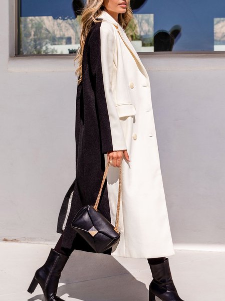 Urban Black and White Contrast Color Extended Wool Coat, Multicolor, Trench Coats
Urban Black and White Contrast Color Extended Wool Coat, Multicolor, Trench Coats