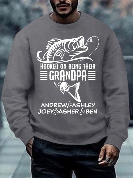 Men’s Hooked On Being Their Grandpa Casual Text Letters Regular Fit Sweatshirt, Deep gray, Hoodies&Sweatshirts
Men’s Hooked On Being Their Grandpa Casual Text Letters Regular Fit Sweatshirt, Deep gray, Hoodies&Sweatshirts