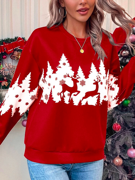 Color Block Casual Crew Neck Christmas Sweatshirt, Red, Sweatshirts & Hoodies
Color Block Casual Crew Neck Christmas Sweatshirt, Red, Sweatshirts & Hoodies