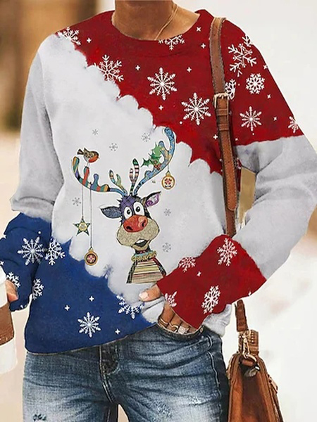 Crew Neck Loose Casual Christmas Sweatshirt, Multicolor, Sweatshirts & Hoodies
Crew Neck Loose Casual Christmas Sweatshirt, Multicolor, Sweatshirts & Hoodies