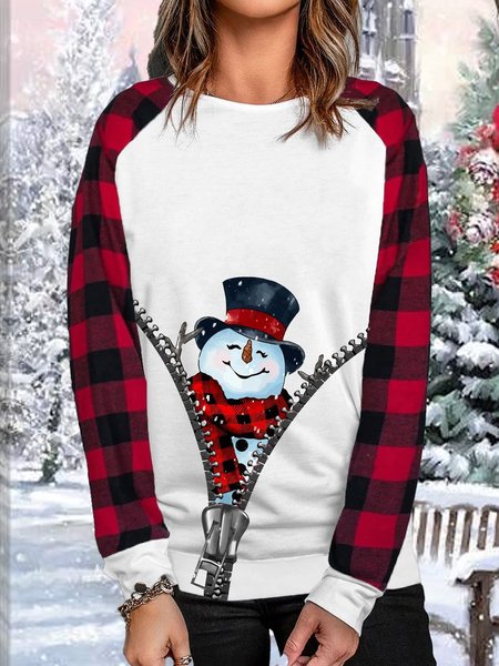 Christmas Snowman Plaid Crew Neck Straight Casual Sweatshirt, Red, Sweatshirts & Hoodies
Christmas Snowman Plaid Crew Neck Straight Casual Sweatshirt, Red, Sweatshirts & Hoodies