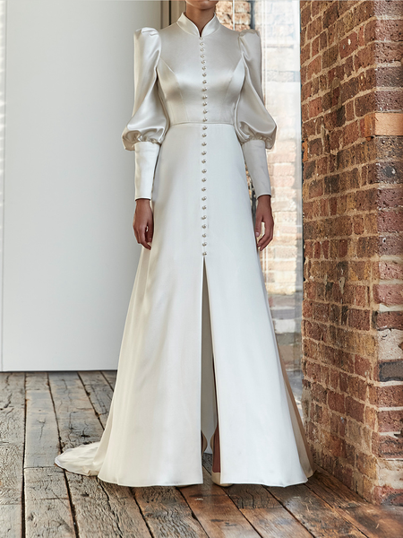 Regular Fit Plain Elegant Stand Collar Pattern: Long sleeve Long Party Dress, Off white, Maxi Dresses
Regular Fit Plain Elegant Stand Collar Pattern: Long sleeve Long Party Dress, Off white, Maxi Dresses