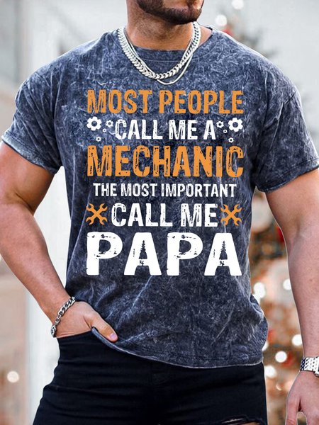 Men's Most People Call Me A Mechanic The Most Omportant Call Me Papa Funny Graphic Print Text Letters Casual Loose Crew Neck T-Shirt, Dark blue, T-shirts
Men's Most People Call Me A Mechanic The Most Omportant Call Me Papa Funny Graphic Print Text Letters Casual Loose Crew Neck T-Shirt, Dark blue, T-shirts