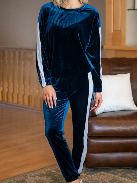 Casual Crew Neck Two-Piece Set, Multicolor, Suit Set