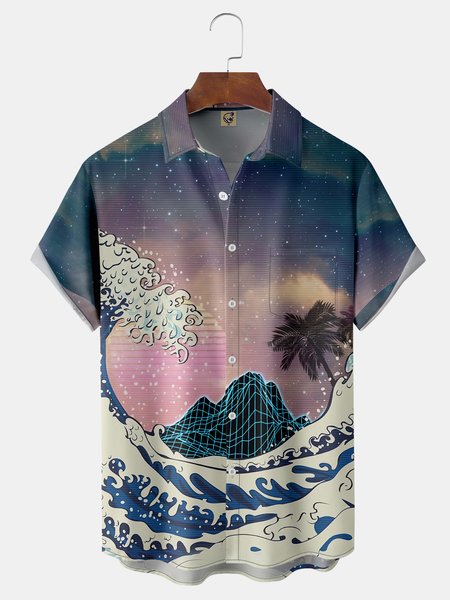 Ukiyo-e Ocean Waves Coconut Tree Chest Pocket Short Sleeve Hawaiian Shirt, Blue, Men Shirts
Ukiyo-e Ocean Waves Coconut Tree Chest Pocket Short Sleeve Hawaiian Shirt, Blue, Men Shirts