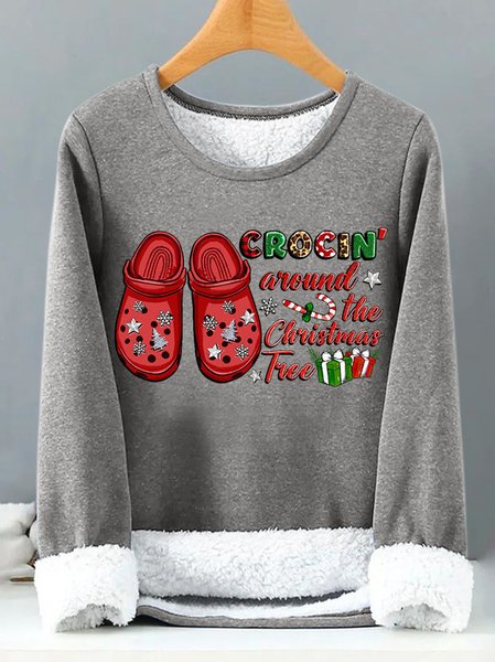 Women's Crocin Around The Christmas Tree Funny Graphic Print Warmth Fleece Sweatshirt, Gray, Hoodies&Sweatshirts
Women's Crocin Around The Christmas Tree Funny Graphic Print Warmth Fleece Sweatshirt, Gray, Hoodies&Sweatshirts